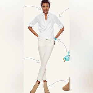 NWOT Cabi Slimmie ivory skinny/boyfriend jeans classic 5 pocket  design